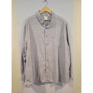 ROWM Button Up Shirt Mens Size 3XB Blue Long Sleeve Big & Tall